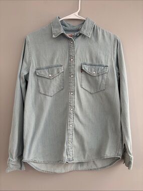 Levi's Pale Blue Denim Western Button-Down Shirt